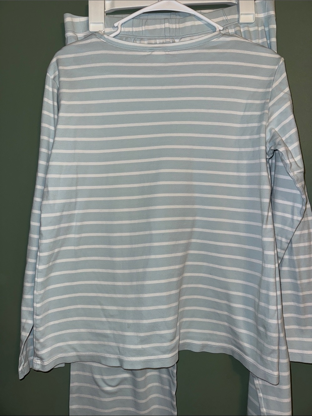 LAKE Blue and White Stripe PJ Set 100% Pima Cotton Matching Medium - Picture 4 of 7